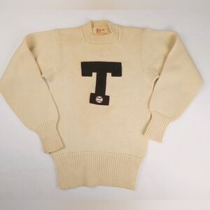 Dick Fischer Buffalo NY Oakes Bros Vintage Wool Letterman T Baseball Sweater